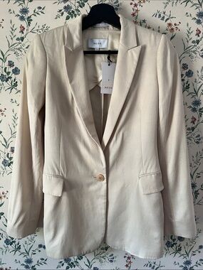 REISS Women's Cream Single-Button Etta Blazer